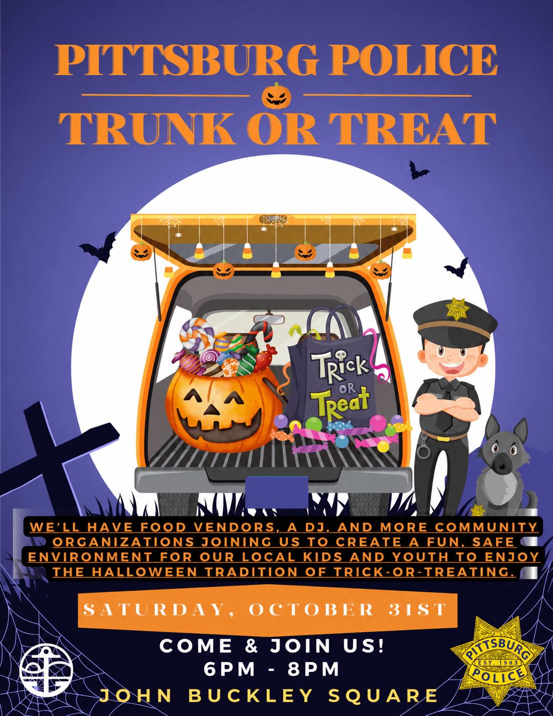 Pittsburg Police Department Trunk or Treat