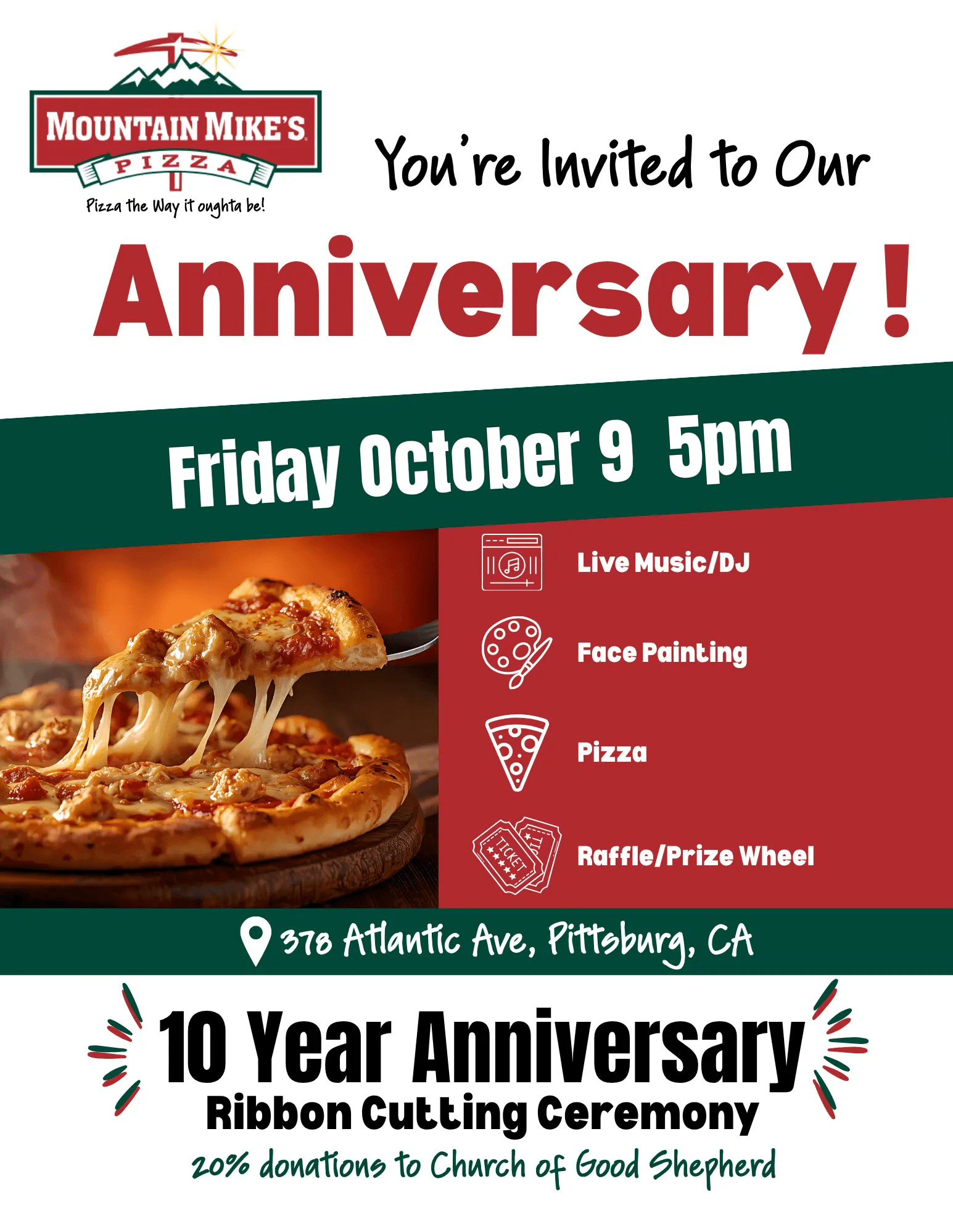Mountain Mike's Pizza - 10 Year Anniversary Celebration